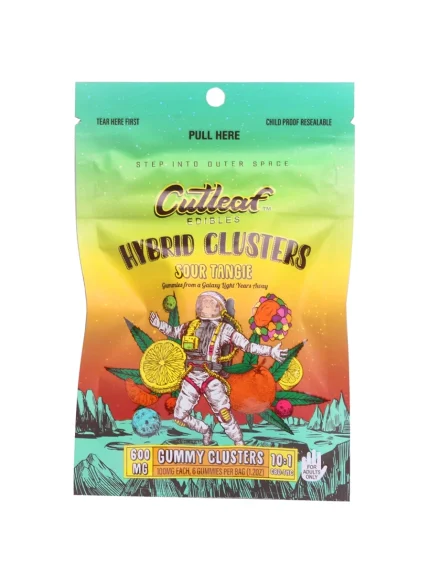 Cutleaf Sour Tangie Hybrid Gummy Clusters 600mg