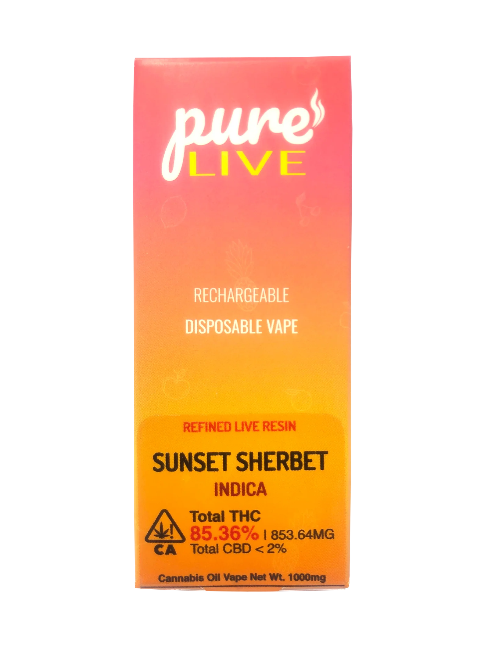 Pure Live Full Spectrum Refined Live Resin 1G Disposable Vape - Sunset Sherbet Pure Live Full Spectrum Refined Live Resin 1G Disposable Vape - Sunset Sherbet