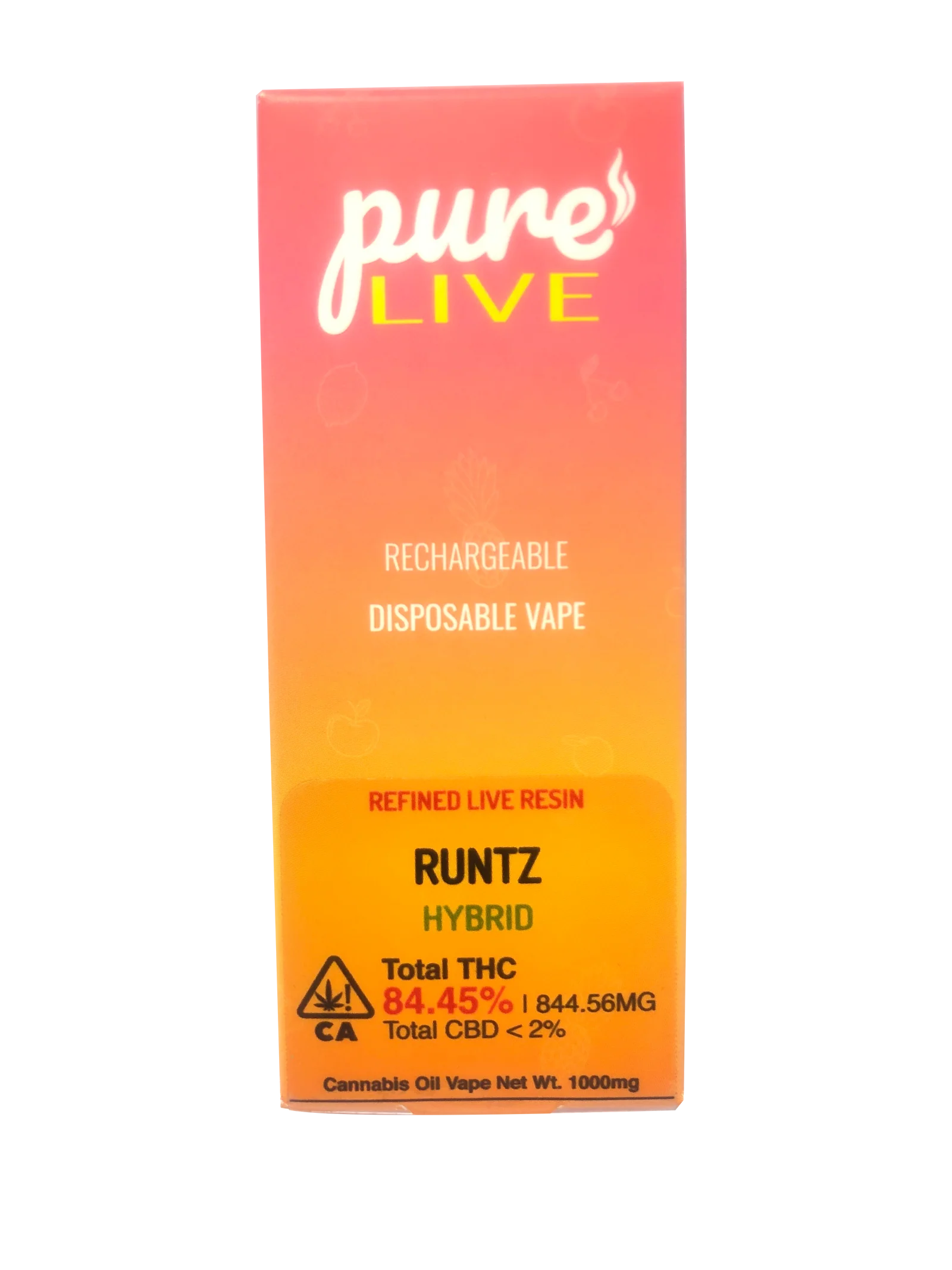 Pure Live Full Spectrum Refined Live Resin 1G Disposable Vape - Runtz Pure Live Full Spectrum Refined Live Resin 1G Disposable Vape - Runtz