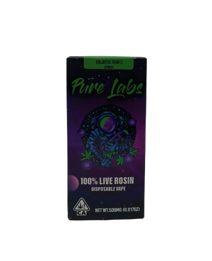 Pure Labs 100% LIVE ROSIN 500mL Disposable Vape - Galactic Runtz