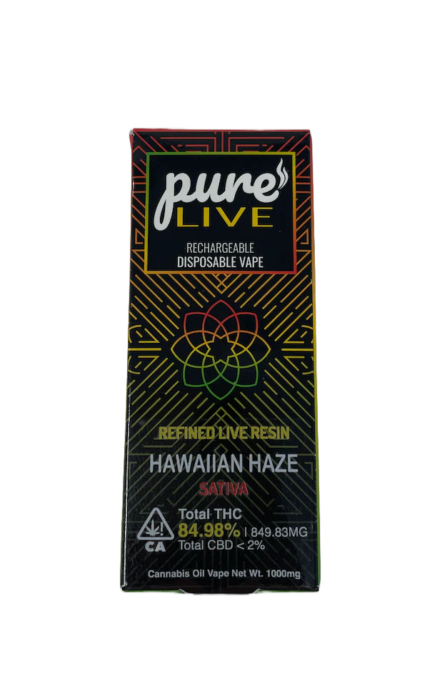 Pure Live Full Spectrum Refined Live Resin 1G Disposable Vape - Hawaiian Haze Pure Live Full Spectrum Refined Live Resin 1G Disposable Vape - Hawaiian Haze